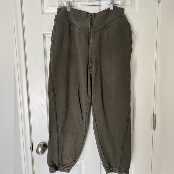 Aerie Green Sweat Pants Zip Up Size XL - Picture 2 of 9